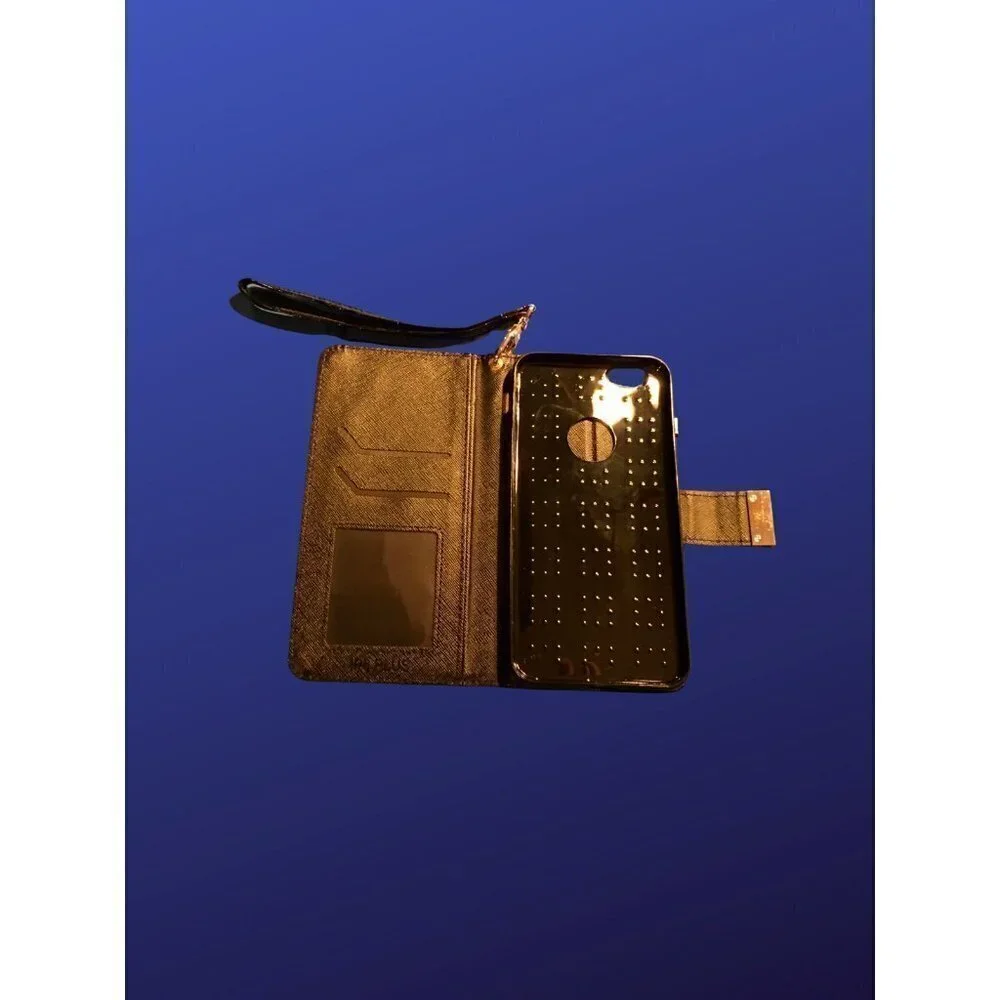 𝅺MYBAT Crocodile-Embossed Patent Leather Phone Wallet, Black, iPhone 6/6S, NWOT